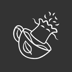 Reusable tea bag chalk icon