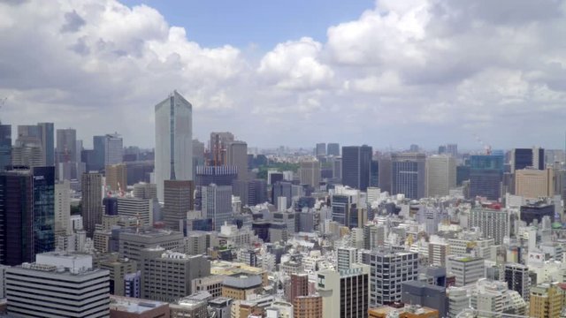 SLOW ZOOM OUT view of Tokyo cityscape