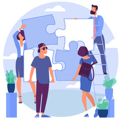 people are solving puzzle