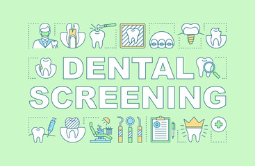 Dental screening word concepts banner