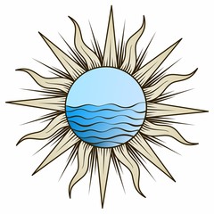 Sun and sea Symbol. 