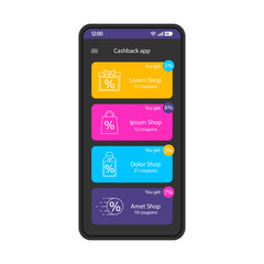 Cashback app smartphone interface template