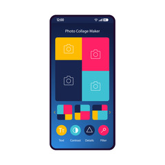 Photo collage maker smartphone interface template