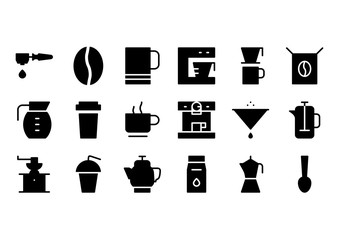 Coffee Glyph Icon Set
