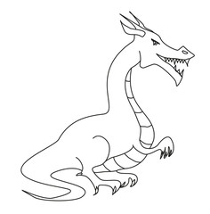 Cartoon dragon, doodle illustration
