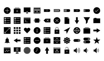 Interface Glyph Icon Set