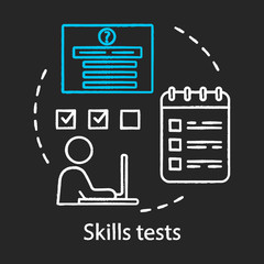 Skills tests chalk concept icon