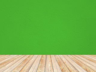 Solid green color empty room.