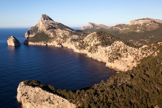 View from Mirador Es Colomer to Cap Formentor, Majorca, Balearic Islands, Spain, Europe
