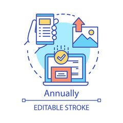 Annual subscription vector concept icon