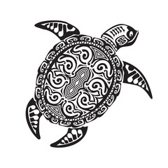 Turtle tattoo in Maori style. Vector illustration EPS10