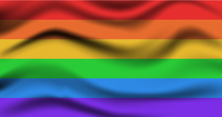 LGBT community pride flag. Rainbow flag. Tolerance concept.