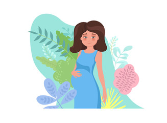 Family planning. Young pregnant woman, waiting for a baby.