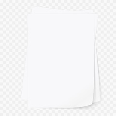 White blank A4 paper. Templates for presentation of the design of a flyer, cover or poster. Vector illustration, mockup brochure