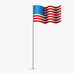 Obraz premium American flag. Congratulations to the American people on the national holiday Independence Day. White background. Vector illustration.