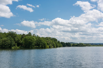 Obraz premium Nice sunny day. Nature at the calm beautiful lake.
