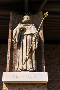 Saint Bernardus in public gallery of Saints before Pilgrimage Basilica of the Assumption of the Virgin Mary and St. Cyril and Methodius, Velehrad Monastery, Moravia, Czech Republic