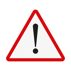 Attention sign. Exclamation point on a white background. Vector illustration