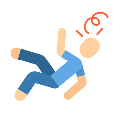 Fainting flat design long shadow color icon