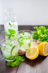 Homemade lemonade with Mint and lemon