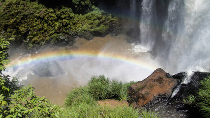 natural rainbow in Iguazu Falls, Argentina