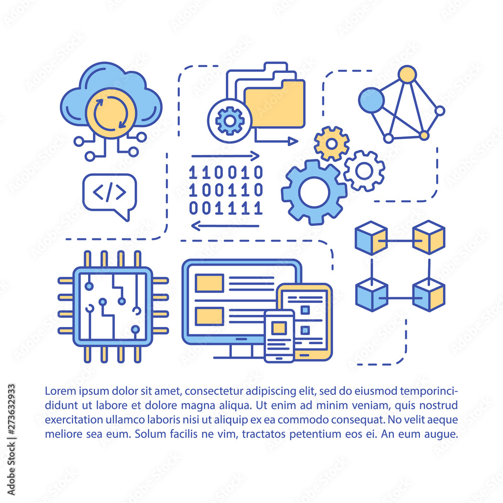 Wall mural programming environment article page vector template
