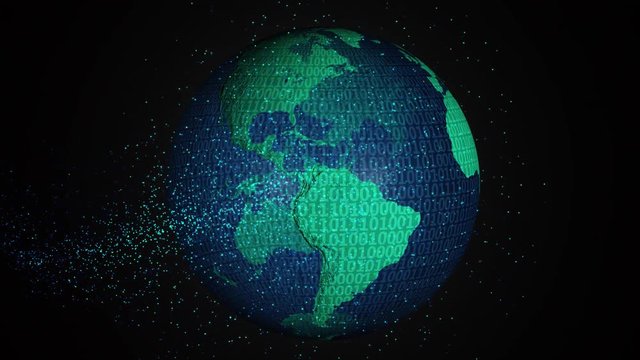 Digital 3d animated earth showing the borders of the country Equatorial Guinea and the capital Malabo in 4K resolution at daytime