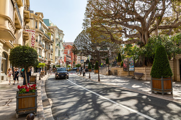 Beautiful old architecture style of residential buildings in the old city center in Monte Carlo in...