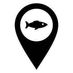 Fisch und Kartenmarkierung