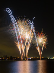 Fireworks show during the eid al-fitr celebration in Souq Wakrah, Doha Qatar