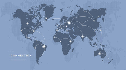 Flight Map, Travel. World map vector