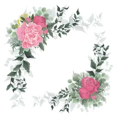 Foto op Plexiglas floral background with roses © Alena