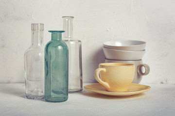 still life with glassware