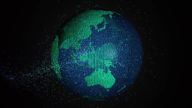 Digital 3d animated earth showing the borders of the country Fiji and the capital Suva in 4K resolution at daytime