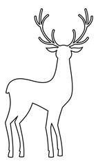 Beautiful silhouette of a deer with big horns