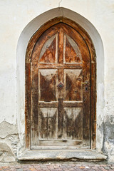 old wood house entrance door