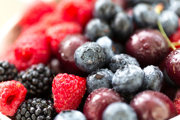 macro various fresh berries