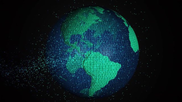Digital 3d animated earth showing the borders of the country France and the capital Paris in 4K resolution at daytime