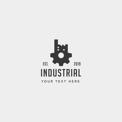 gear factory logo design industrial vector icon element isolated
