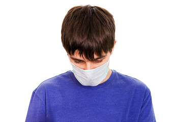 Sad Man in Flu Mask