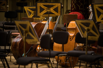 Orchestra empty seats on a stage