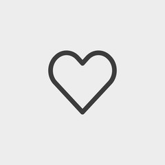 Heart icon in a flat design in black color. Vector illustration eps10