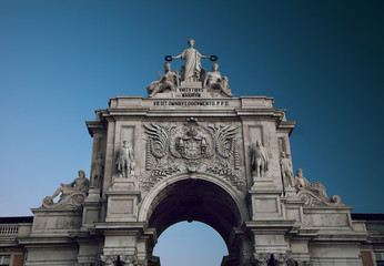 Fototapeta na wymiar Detail of the Rua Augusta Arch, Lisbon, Portugal.