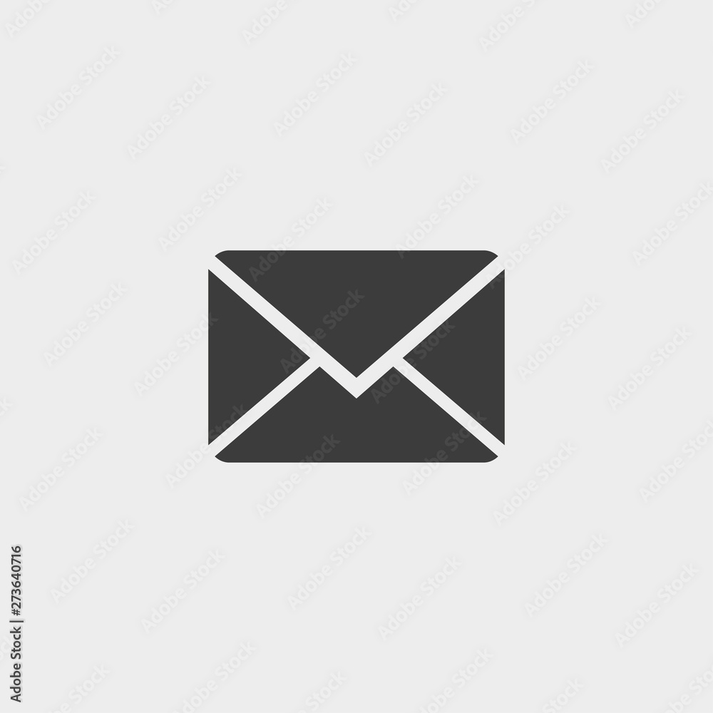 Poster envelope icon in a flat design in black color. vector illustration eps10