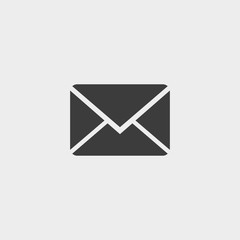 Envelope Icon in a flat design in black color. Vector illustration eps10