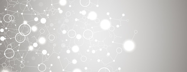 Cover template for science and technology presentation. Plexus style background.