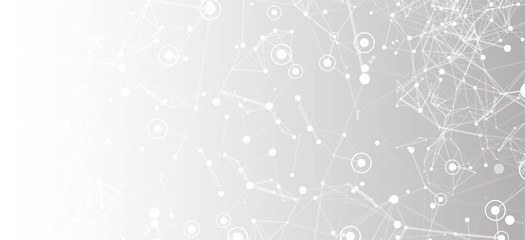 Cover template for science and technology presentation. Plexus style background.