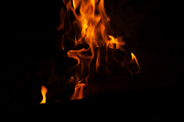 fire on black background