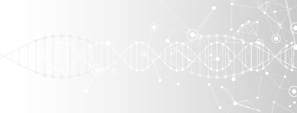 Science template, wallpaper or banner with a DNA molecules. Vector illustration