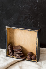Chocolate truffles and chocolate bars
